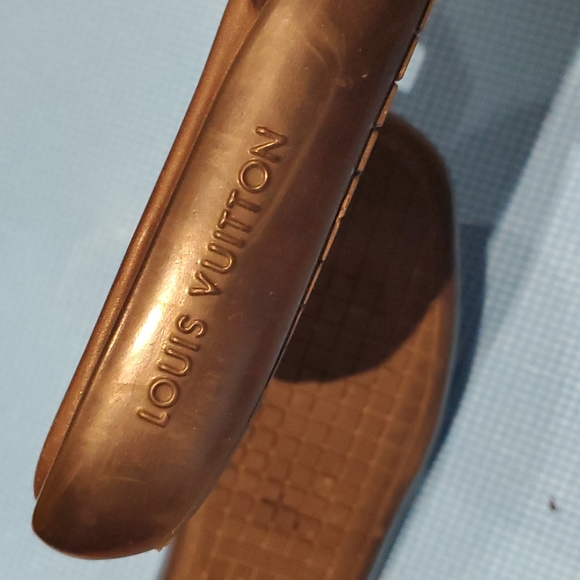 Louis vuitton brown leather slides slippers sandals size 11 usa - Picture 3 of 8